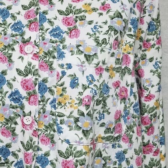 𝅺VINTAGE 90s Falls Creek Button Up Floral Denim Top - Picture 8 of 15